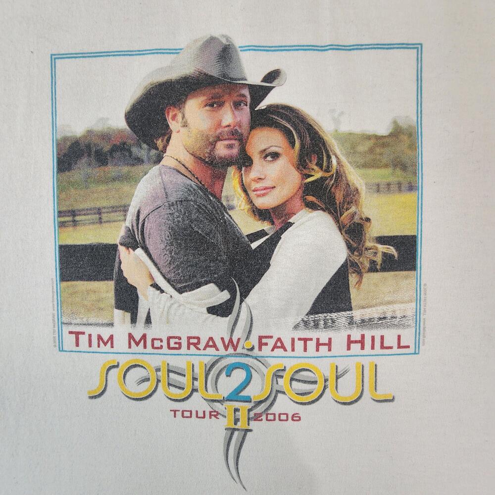 Vintage Tim McGraw Faith Hill Soul2Soul II Tour Shirt Mens XL White 2006 Concert - Picture 2 of 14